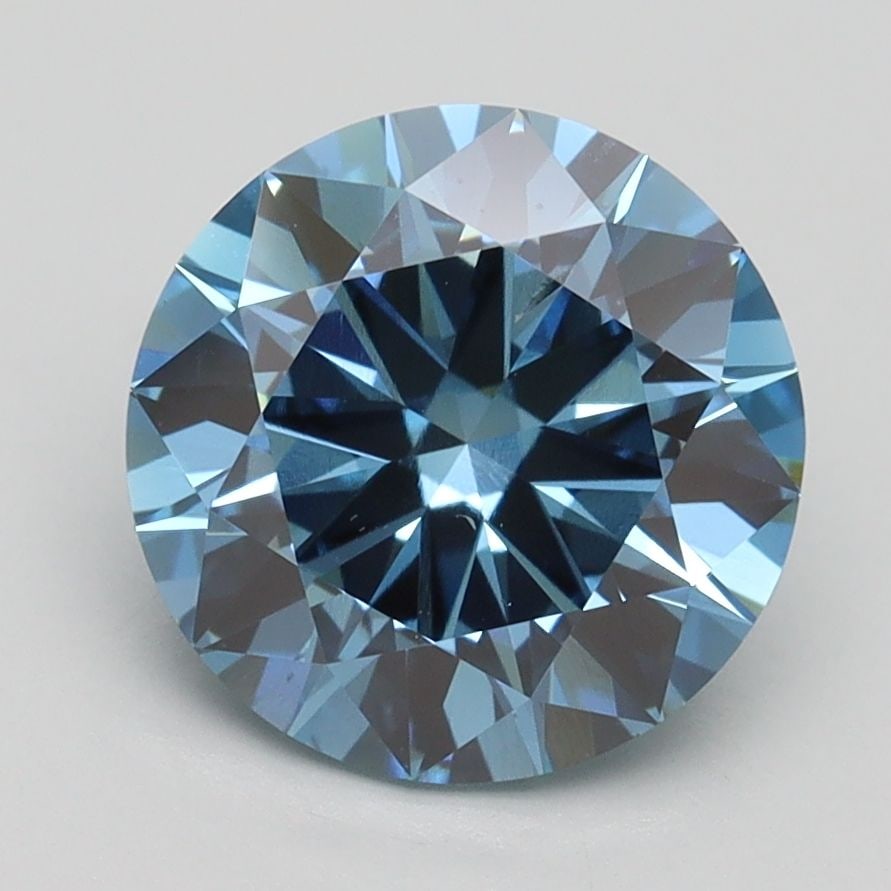 Loose Diamond - ROUND 2.7ct Fancy Vivid Blue SI1: Loose Diamond - ROUND 2.7ct Fancy Vivid Blue SI1 Source: This is a real non-mined Diamond that has been grown in a lab Shape: ROUND Carats: 2.7 Color: Fancy Vivid Blue Certification: IGI Video: