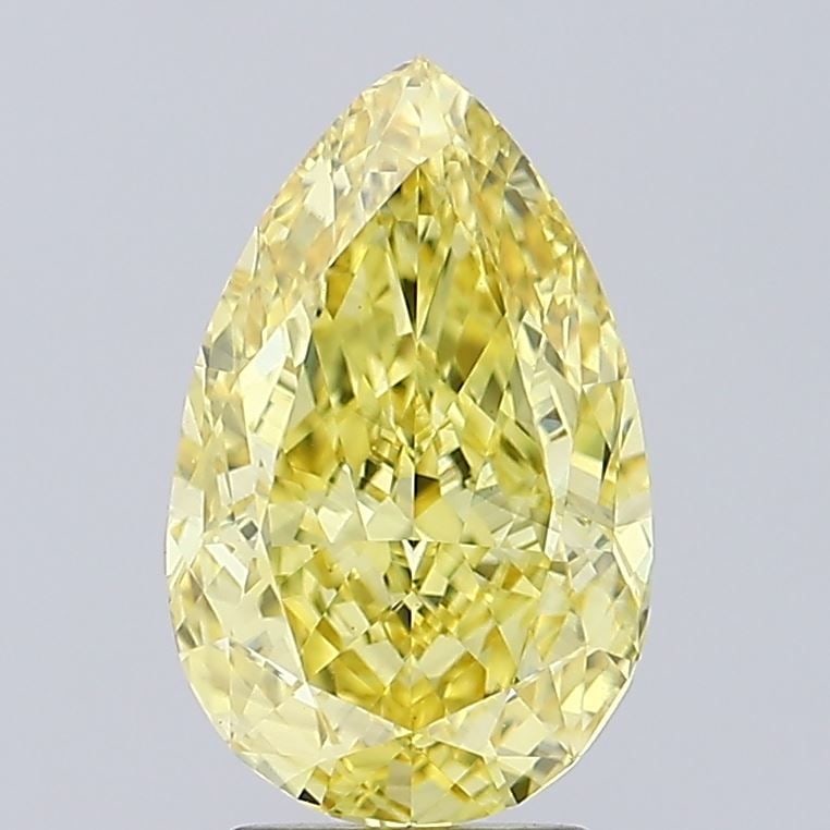 Loose Diamond - PEAR 3.66ct Fancy Vivid Yellow VS2: Loose Diamond - PEAR 3.66ct Fancy Vivid Yellow VS2 Source: This is a real non-mined Diamond that has been grown in a lab Shape: PEAR Carats: 3.66 Color: Fancy Vivid Yellow Certification: IGI Video:
