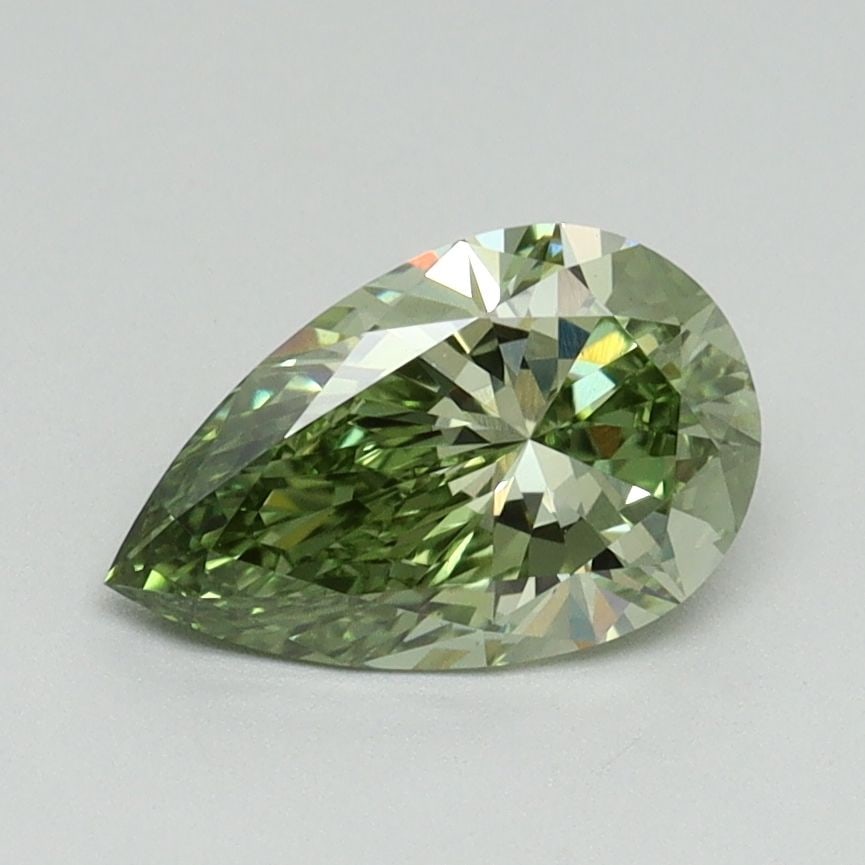 Loose Diamond - PEAR 1.05ct Fancy Vivid Green VS1: Loose Diamond - PEAR 1.05ct Fancy Vivid Green VS1 Source: This is a real non-mined Diamond that has been grown in a lab Shape: PEAR Carats: 1.05 Color: Fancy Vivid Green Certification: IGI Video: