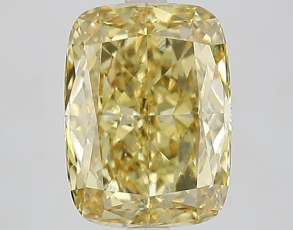 Loose Diamond - CUSHION MODIFIED 4.51ct Fancy Intense Yellow VS1: Loose Diamond - CUSHION MODIFIED 4.51ct Fancy Intense Yellow VS1 Source: This is a real non-mined Diamond that has been grown in a lab Shape: CUSHION MODIFIED Carats: 4.51 Color: Fancy Intense Yellow 