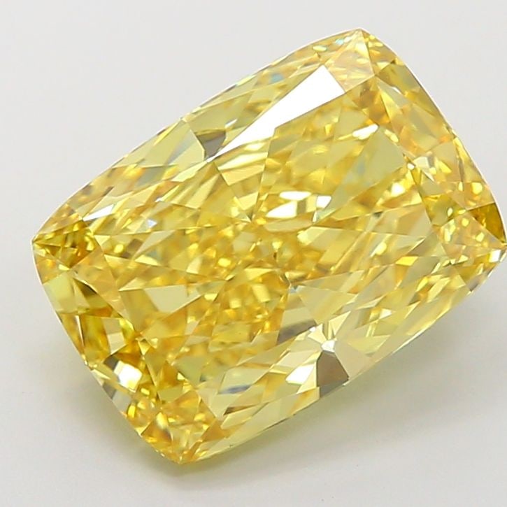 Loose Diamond - CUSHION MODIFIED 6.1ct Fancy Vivid Yellow VVS2: Loose Diamond - CUSHION MODIFIED 6.1ct Fancy Vivid Yellow VVS2 Source: This is a real non-mined Diamond that has been grown in a lab Shape: CUSHION MODIFIED Carats: 6.1 Color: Fancy Vivid Yellow Certi