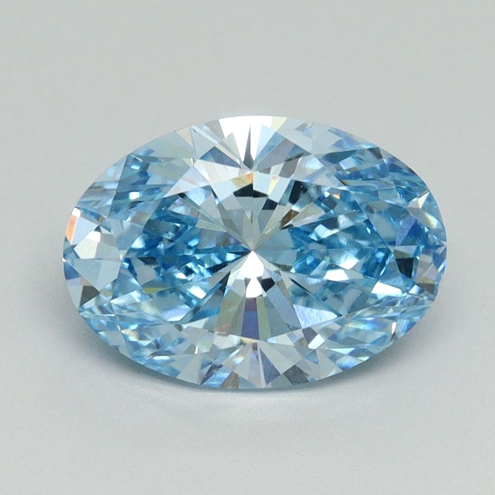 Loose Diamond - OVAL 2.13ct Fancy Vivid Blue VS1: Loose Diamond - OVAL 2.13ct Fancy Vivid Blue VS1 Source: This is a real non-mined Diamond that has been grown in a lab Shape: OVAL Carats: 2.13 Color: Fancy Vivid Blue Certification: IGI Video:
