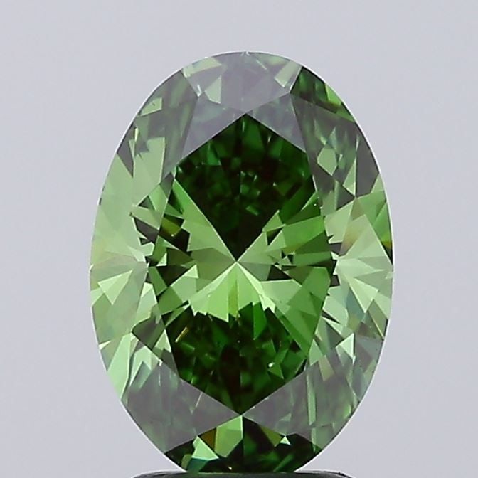 Loose Diamond - OVAL 2.5ct Fancy Vivid Green VS2: Loose Diamond - OVAL 2.5ct Fancy Vivid Green VS2 Source: This is a real non-mined Diamond that has been grown in a lab Shape: OVAL Carats: 2.5 Color: Fancy Vivid Green Certification: IGI Video: