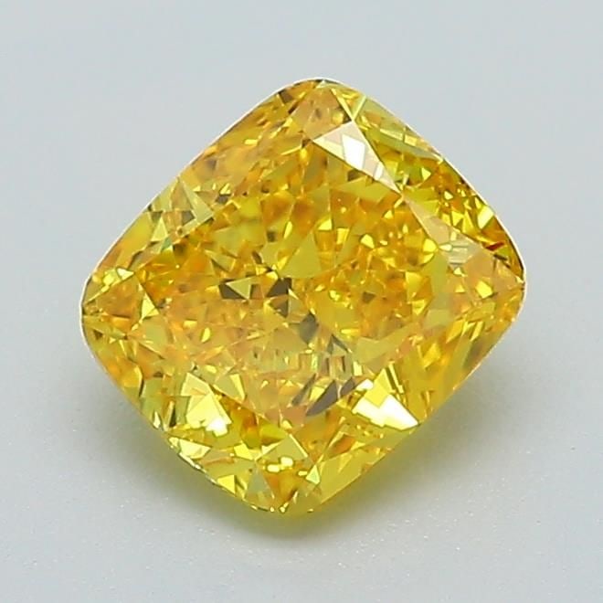 Loose Diamond - CUSHION MODIFIED 1.08ct Fancy Vivid Yellow VS1: Loose Diamond - CUSHION MODIFIED 1.08ct Fancy Vivid Yellow VS1 Source: This is a real non-mined Diamond that has been grown in a lab Shape: CUSHION MODIFIED Carats: 1.08 Color: Fancy Vivid Yellow Cert