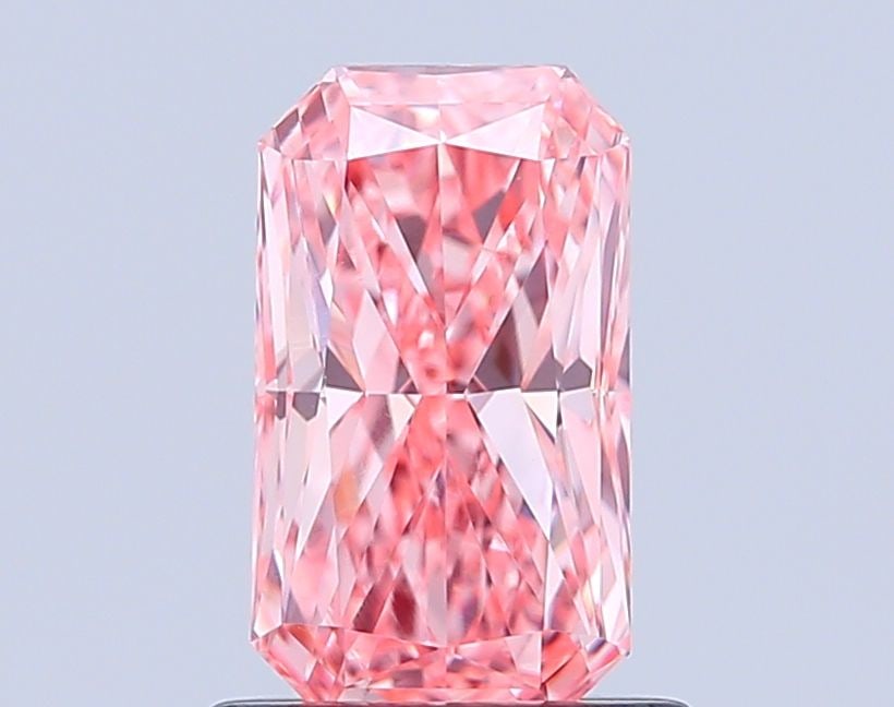 Loose Diamond - RADIANT 1.08ct Fancy Vivid Pink VS1: Loose Diamond - RADIANT 1.08ct Fancy Vivid Pink VS1 Source: This is a real non-mined Diamond that has been grown in a lab Shape: RADIANT Carats: 1.08 Color: Fancy Vivid Pink Certification: IGI Video: