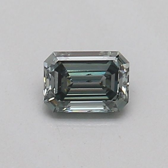 Loose Diamond - EMERALD 0.16ct Fancy Intense Gray Green SI1: Loose Diamond - EMERALD 0.16ct Fancy Intense Gray Green SI1 Source: This is a real non-mined Diamond that has been grown in a lab Shape: EMERALD Carats: 0.16 Color: Fancy Intense Gray Green Certificat