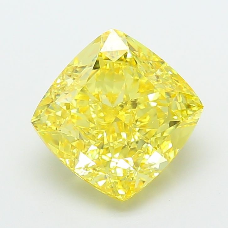 Loose Diamond - CUSHION MODIFIED 4.59ct Fancy Intense Yellow VVS2: Loose Diamond - CUSHION MODIFIED 4.59ct Fancy Intense Yellow VVS2 Source: This is a real non-mined Diamond that has been grown in a lab Shape: CUSHION MODIFIED Carats: 4.59 Color: Fancy Intense Yellow