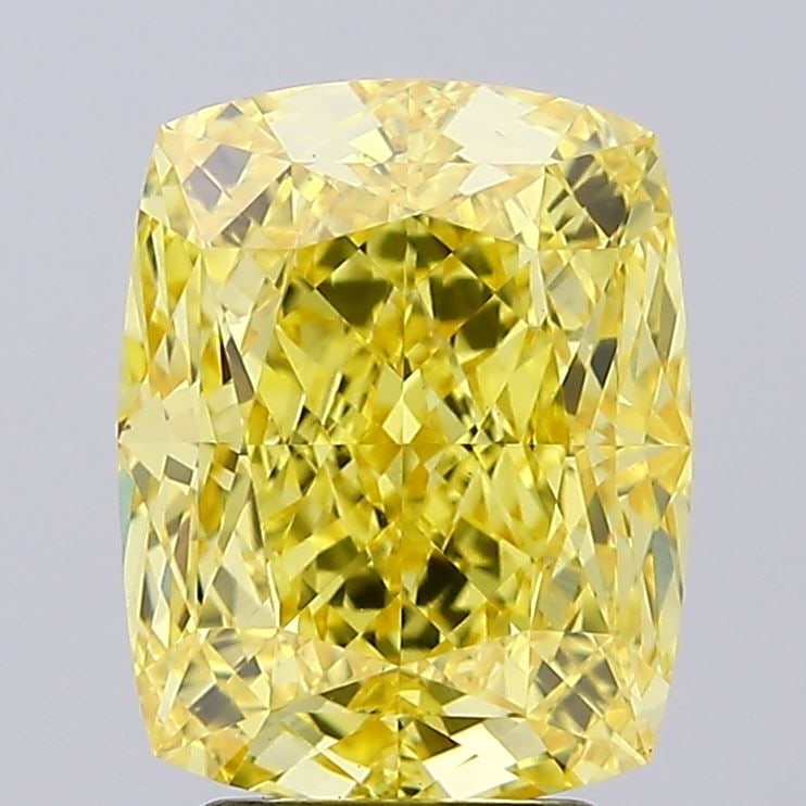 Loose Diamond - CUSHION MODIFIED 4.42ct Fancy Vivid Yellow VVS2: Loose Diamond - CUSHION MODIFIED 4.42ct Fancy Vivid Yellow VVS2 Source: This is a real non-mined Diamond that has been grown in a lab Shape: CUSHION MODIFIED Carats: 4.42 Color: Fancy Vivid Yellow Cer
