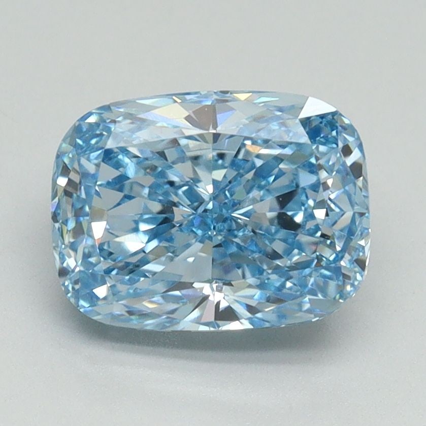 Loose Diamond - CUSHION BRILLIANT 2.06ct Fancy Vivid Blue VS1: Loose Diamond - CUSHION BRILLIANT 2.06ct Fancy Vivid Blue VS1 Source: This is a real non-mined Diamond that has been grown in a lab Shape: CUSHION BRILLIANT Carats: 2.06 Color: Fancy Vivid Blue Certif