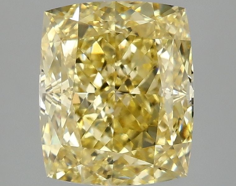 Loose Diamond - CUSHION MODIFIED 3.08ct Fancy Vivid Yellow VS1: Loose Diamond - CUSHION MODIFIED 3.08ct Fancy Vivid Yellow VS1 Source: This is a real non-mined Diamond that has been grown in a lab Shape: CUSHION MODIFIED Carats: 3.08 Color: Fancy Vivid Yellow Cert