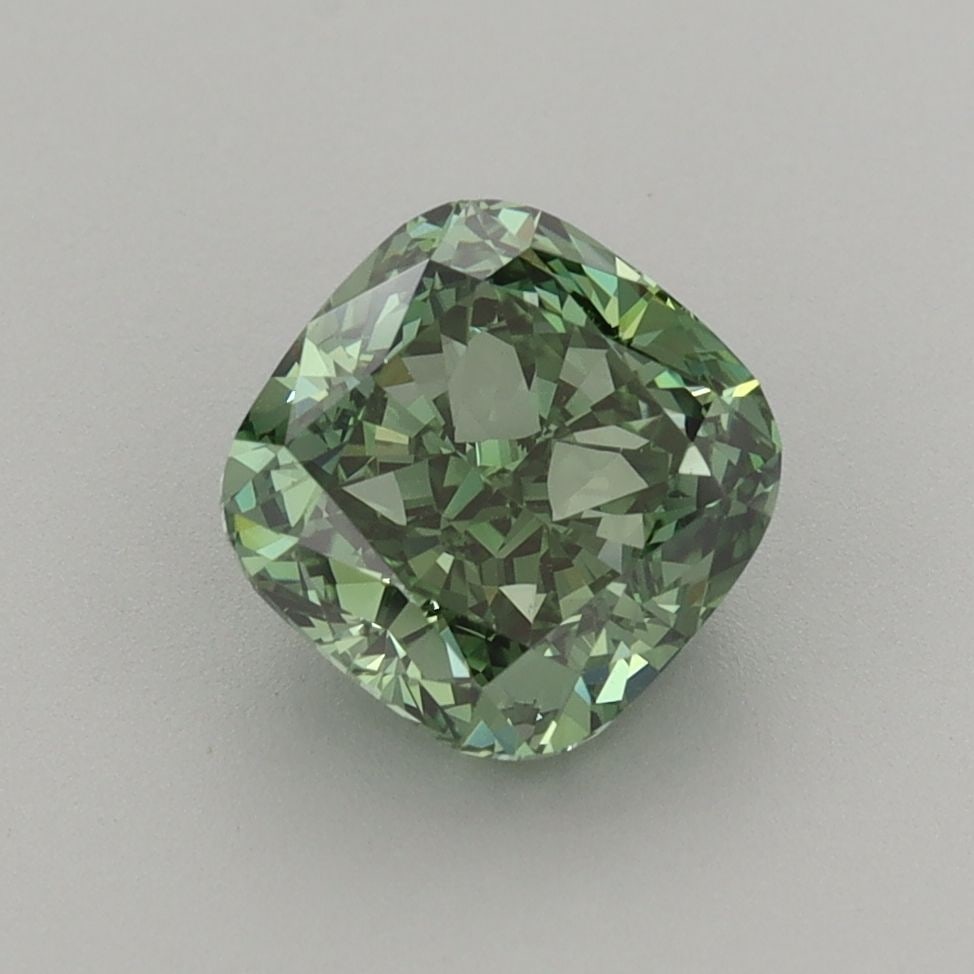 Loose Diamond - CUSHION MODIFIED 2.02ct Fancy Vivid Green VS1: Loose Diamond - CUSHION MODIFIED 2.02ct Fancy Vivid Green VS1 Source: This is a real non-mined Diamond that has been grown in a lab Shape: CUSHION MODIFIED Carats: 2.02 Color: Fancy Vivid Green Certif