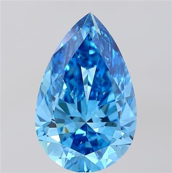 Loose Diamond - PEAR 9.29ct Fancy Vivid Blue VS2: Loose Diamond - PEAR 9.29ct Fancy Vivid Blue VS2 Source: This is a real non-mined Diamond that has been grown in a lab Shape: PEAR Carats: 9.29 Color: Fancy Vivid Blue Certification: IGI Video: Video