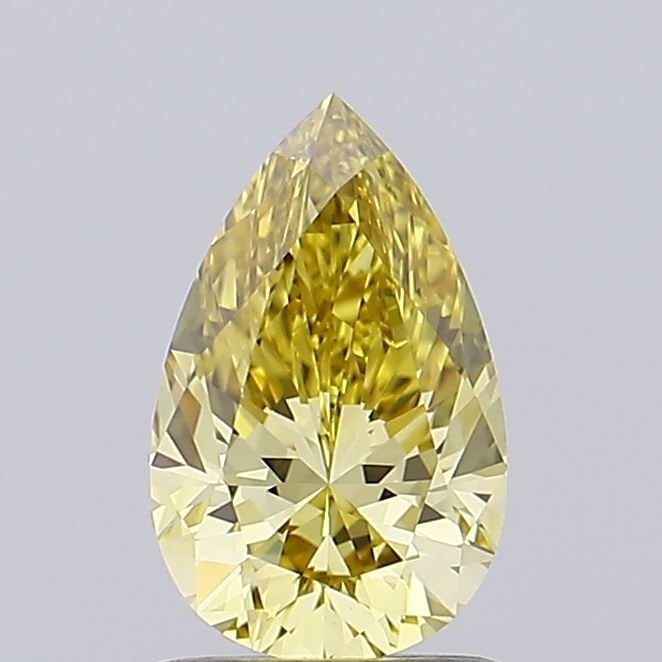 Loose Diamond - PEAR 1.07ct Fancy Intense Yellow VVS2: Loose Diamond - PEAR 1.07ct Fancy Intense Yellow VVS2 Source: This is a real non-mined Diamond that has been grown in a lab Shape: PEAR Carats: 1.07 Color: Fancy Intense Yellow Certification: IGI