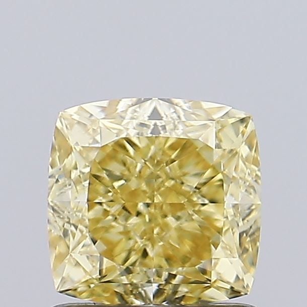 Loose Diamond - CUSHION MODIFIED 1.07ct Fancy Yellow VVS2: Loose Diamond - CUSHION MODIFIED 1.07ct Fancy Yellow VVS2 Source: This is a real non-mined Diamond that has been grown in a lab Shape: CUSHION MODIFIED Carats: 1.07 Color: Fancy Yellow Certification: 