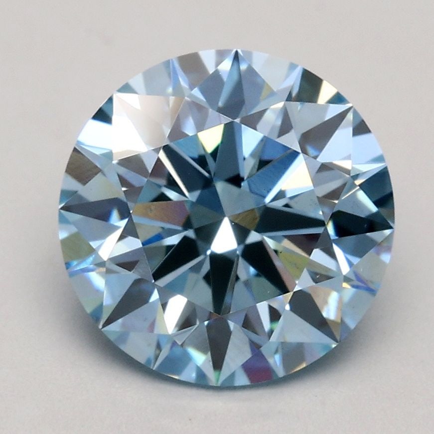 Ideal Loose Diamond - ROUND 2.0ct Fancy Blue VS1: Ideal Loose Diamond - ROUND 2.0ct Fancy Blue VS1 Source: This is a real non-mined Diamond that has been grown in a lab Shape: ROUND Carats: 2.0 Color: Fancy Blue Certification: IGI Video:
