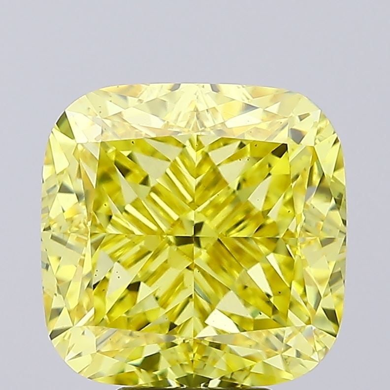 Loose Diamond - CUSHION MODIFIED 9.15ct Fancy Vivid Yellow VS1: Loose Diamond - CUSHION MODIFIED 9.15ct Fancy Vivid Yellow VS1 Source: This is a real non-mined Diamond that has been grown in a lab Shape: CUSHION MODIFIED Carats: 9.15 Color: Fancy Vivid Yellow Cert