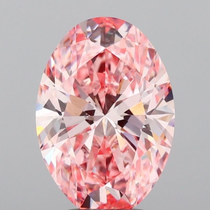 Loose Diamond - OVAL 3.52ct Fancy Vivid Pink VS2: Loose Diamond - OVAL 3.52ct Fancy Vivid Pink VS2 Source: This is a real non-mined Diamond that has been grown in a lab Shape: OVAL Carats: 3.52 Color: Fancy Vivid Pink Certification: IGI Video:
