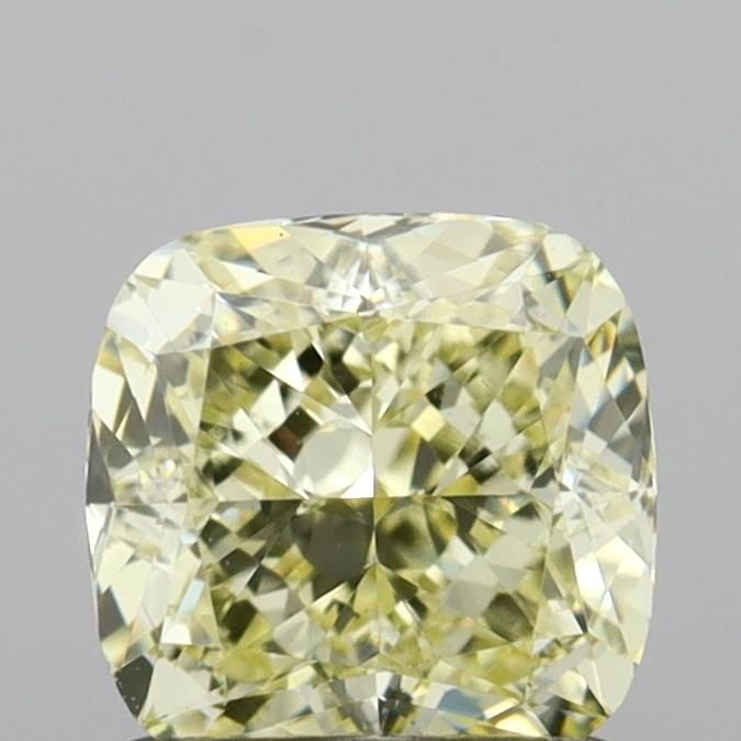 Loose Diamond - CUSHION MODIFIED 1.15ct Fancy Light Yellow VS2: Loose Diamond - CUSHION MODIFIED 1.15ct Fancy Light Yellow VS2 Source: This is a real non-mined Diamond that has been grown in a lab Shape: CUSHION MODIFIED Carats: 1.15 Color: Fancy Light Yellow Cert