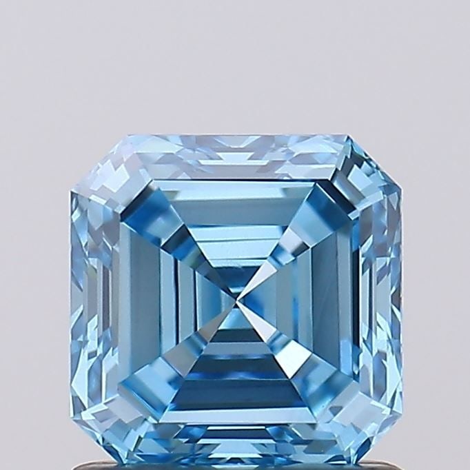Loose Diamond - ASSCHER 1.01ct Fancy Vivid Blue VS1: Loose Diamond - ASSCHER 1.01ct Fancy Vivid Blue VS1 Source: This is a real non-mined Diamond that has been grown in a lab Shape: ASSCHER Carats: 1.01 Color: Fancy Vivid Blue Certification: IGI Video: