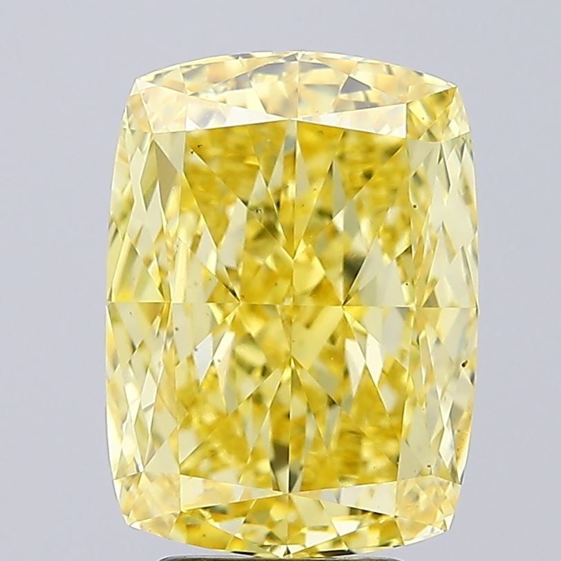 Loose Diamond - CUSHION MODIFIED 5.01ct Fancy Vivid Yellow VS1: Loose Diamond - CUSHION MODIFIED 5.01ct Fancy Vivid Yellow VS1 Source: This is a real non-mined Diamond that has been grown in a lab Shape: CUSHION MODIFIED Carats: 5.01 Color: Fancy Vivid Yellow Cert