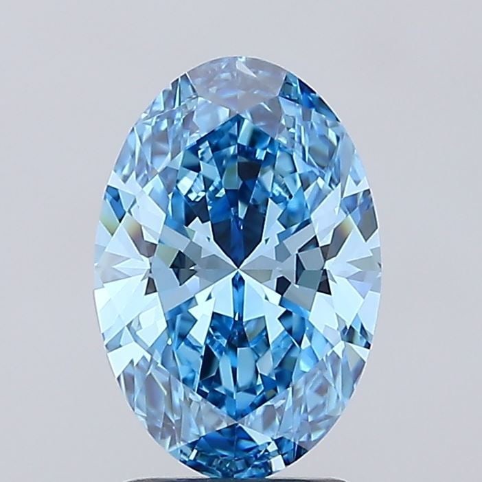 Loose Diamond - OVAL 2.01ct Fancy Vivid Blue VVS1: Loose Diamond - OVAL 2.01ct Fancy Vivid Blue VVS1 Source: This is a real non-mined Diamond that has been grown in a lab Shape: OVAL Carats: 2.01 Color: Fancy Vivid Blue Certification: IGI Video: