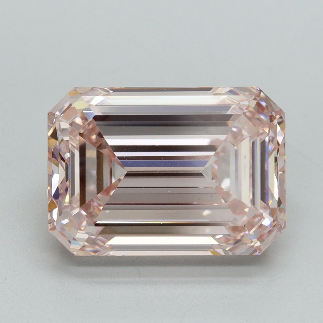 Loose Diamond - EMERALD 7.67ct Fancy Pink VS1: Loose Diamond - EMERALD 7.67ct Fancy Pink VS1 Source: This is a real non-mined Diamond that has been grown in a lab Shape: EMERALD Carats: 7.67 Color: Fancy Pink Certification: IGI Video: