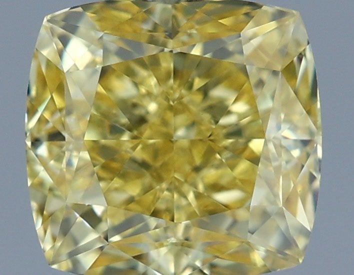 Loose Diamond - CUSHION MODIFIED 1.45ct Fancy Vivid Yellow VVS2: Loose Diamond - CUSHION MODIFIED 1.45ct Fancy Vivid Yellow VVS2 Source: This is a real non-mined Diamond that has been grown in a lab Shape: CUSHION MODIFIED Carats: 1.45 Color: Fancy Vivid Yellow Cer