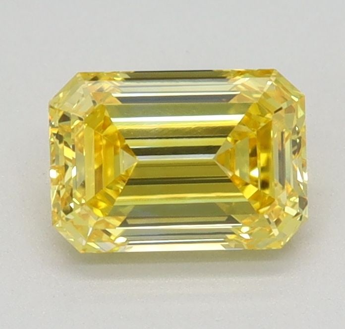 Loose Diamond - EMERALD 0.73ct Fancy Intense Yellow VVS2: Loose Diamond - EMERALD 0.73ct Fancy Intense Yellow VVS2 Source: This is a real non-mined Diamond that has been grown in a lab Shape: EMERALD Carats: 0.73 Color: Fancy Intense Yellow Certification: IG