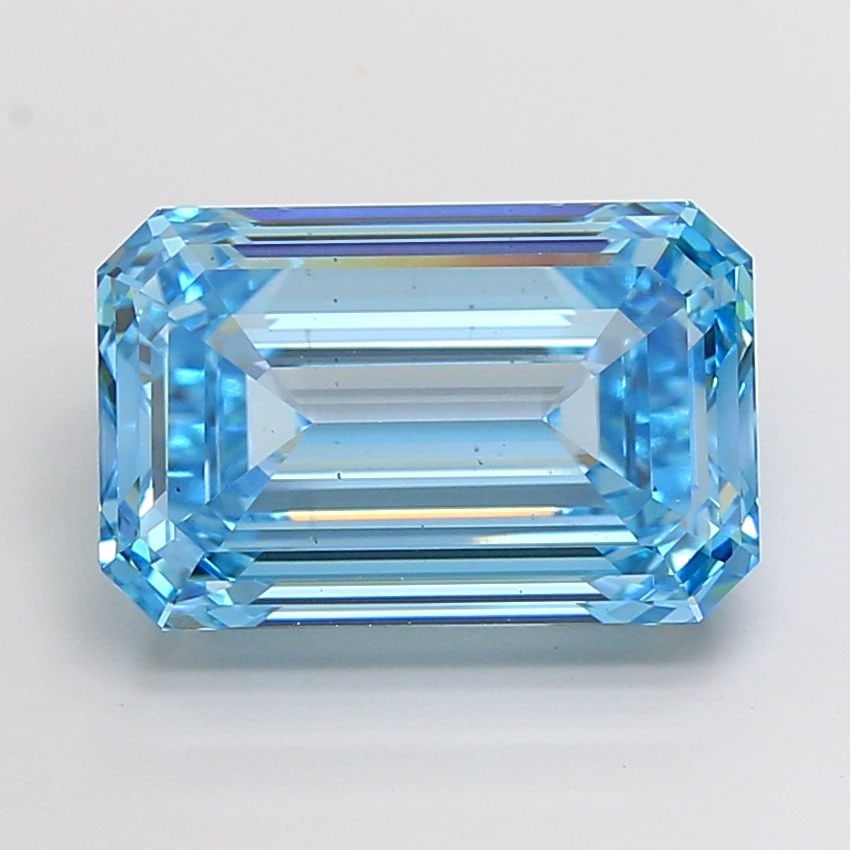 Loose Diamond - EMERALD 11.04ct Fancy Vivid Blue VS2: Loose Diamond - EMERALD 11.04ct Fancy Vivid Blue VS2 Source: This is a real non-mined Diamond that has been grown in a lab Shape: EMERALD Carats: 11.04 Color: Fancy Vivid Blue Certification: IGI Video