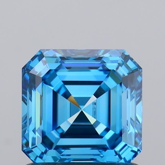 Loose Diamond - ASSCHER 1.03ct Fancy Vivid Blue VVS1: Loose Diamond - ASSCHER 1.03ct Fancy Vivid Blue VVS1 Source: This is a real non-mined Diamond that has been grown in a lab Shape: ASSCHER Carats: 1.03 Color: Fancy Vivid Blue Certification: IGI Video: