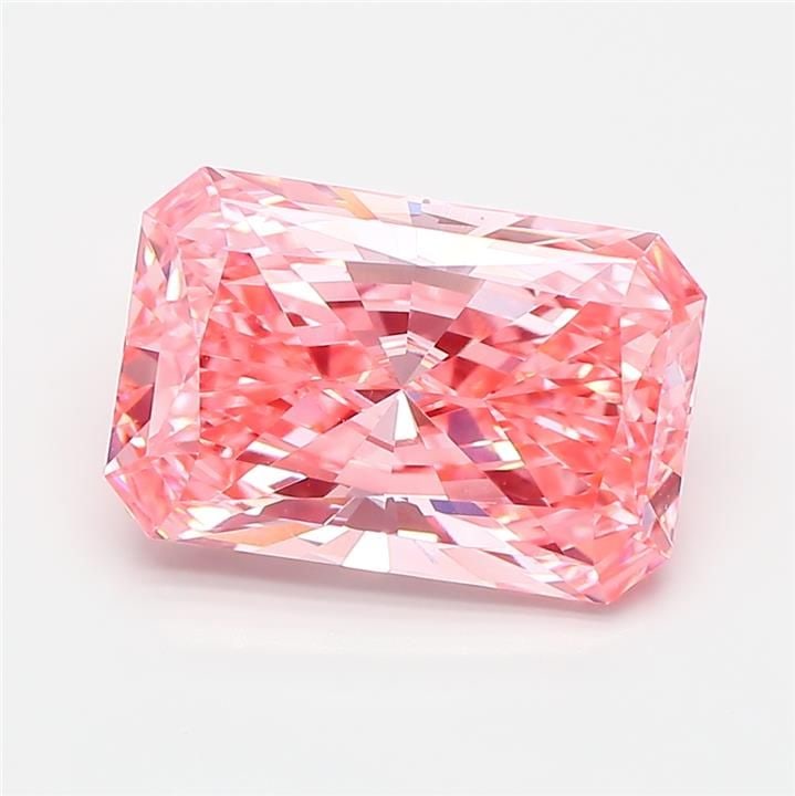Loose Diamond - RADIANT 3.53ct Fancy Vivid Pink VVS1: Loose Diamond - RADIANT 3.53ct Fancy Vivid Pink VVS1 Source: This is a real non-mined Diamond that has been grown in a lab Shape: RADIANT Carats: 3.53 Color: Fancy Vivid Pink Certification: IGI Video: