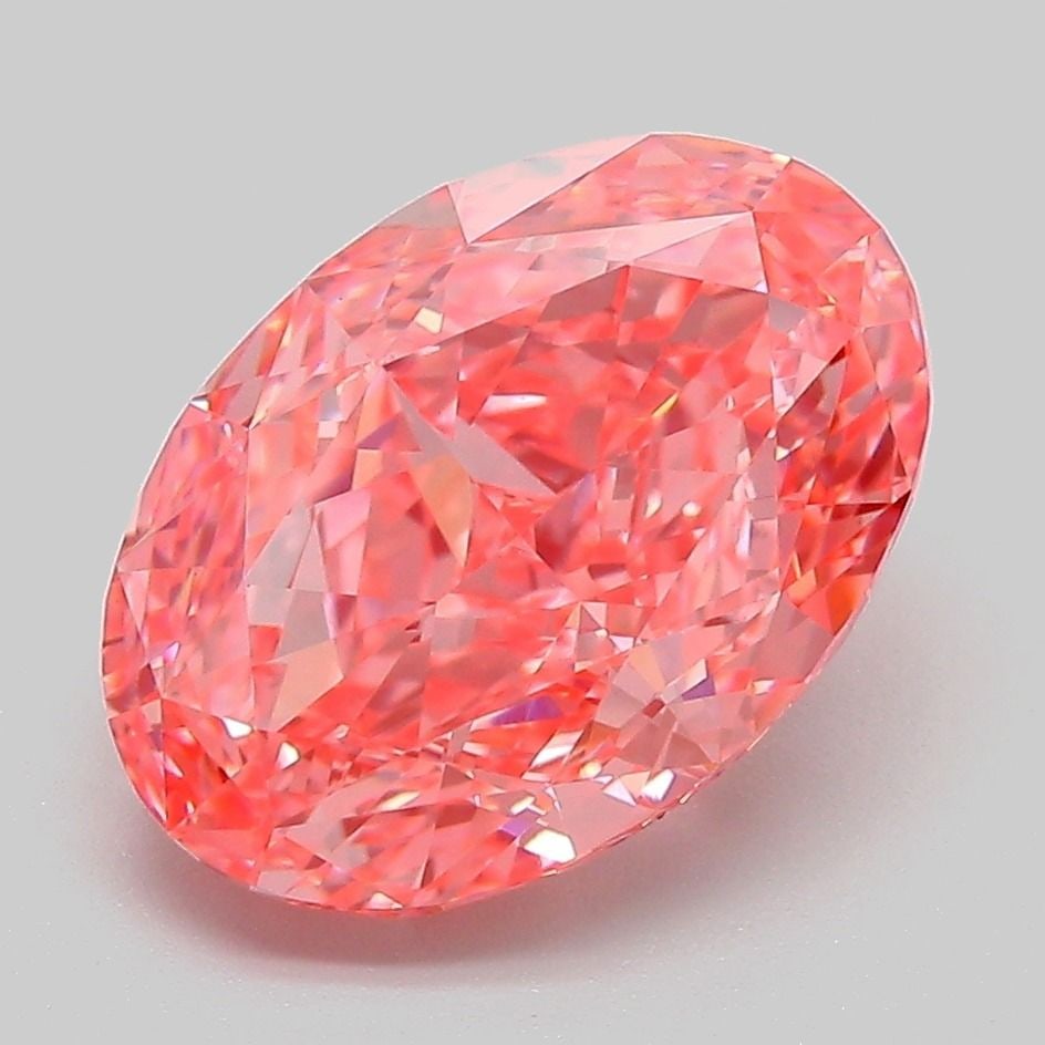 Loose Diamond - OVAL 4.06ct Fancy Vivid Pink VS1: Loose Diamond - OVAL 4.06ct Fancy Vivid Pink VS1 Source: This is a real non-mined Diamond that has been grown in a lab Shape: OVAL Carats: 4.06 Color: Fancy Vivid Pink Certification: IGI The Diamond D