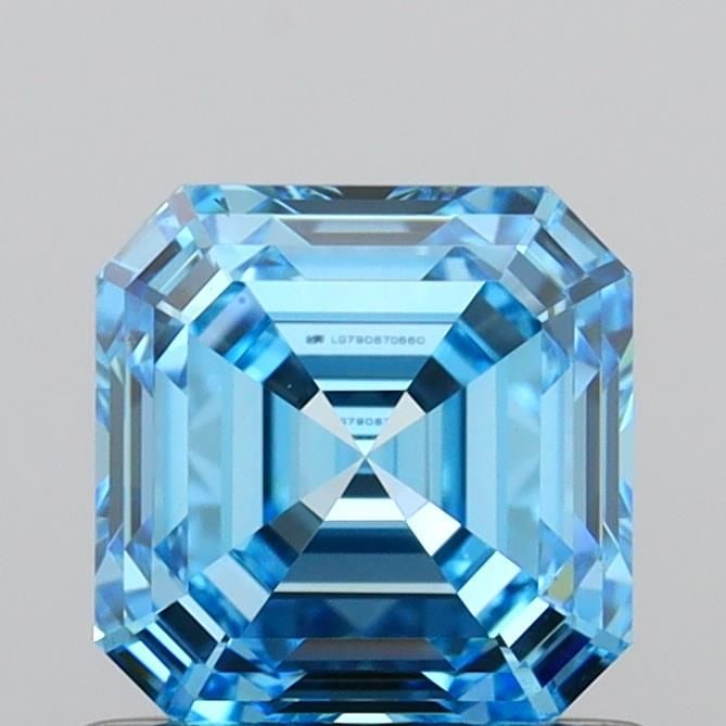Loose Diamond - ASSCHER 1.0ct Fancy Vivid Blue VS2: Loose Diamond - ASSCHER 1.0ct Fancy Vivid Blue VS2 Source: This is a real non-mined Diamond that has been grown in a lab Shape: ASSCHER Carats: 1.0 Color: Fancy Vivid Blue Certification: IGI Video: