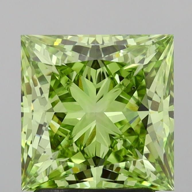 Loose Diamond - PRINCESS 2.2ct Fancy Vivid Green VS2: Loose Diamond - PRINCESS 2.2ct Fancy Vivid Green VS2 Source: This is a real non-mined Diamond that has been grown in a lab Shape: PRINCESS Carats: 2.2 Color: Fancy Vivid Green Certification: IGI Video