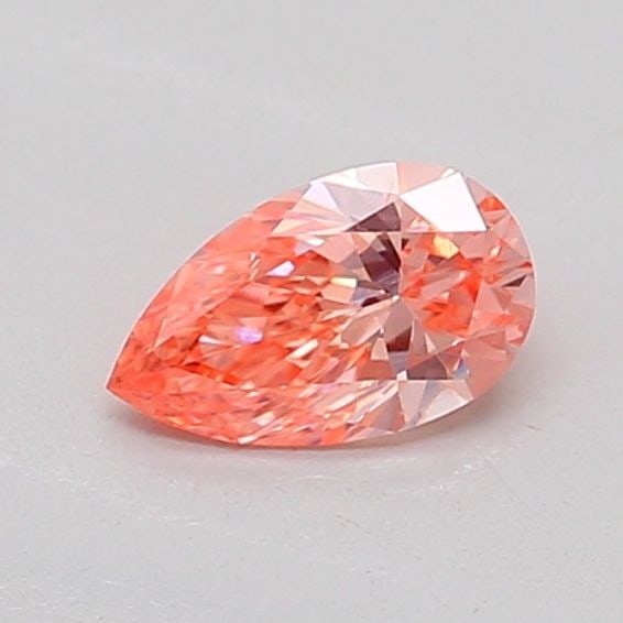 Loose Diamond - PEAR 0.24ct Fancy Vivid Orangey Pink VS2: Loose Diamond - PEAR 0.24ct Fancy Vivid Orangey Pink VS2 Source: This is a real non-mined Diamond that has been grown in a lab Shape: PEAR Carats: 0.24 Color: Fancy Vivid Orangey Pink Certification: I
