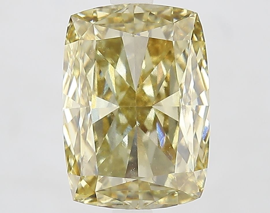 Loose Diamond - CUSHION MODIFIED 4.03ct Fancy Intense Yellow VVS2: Loose Diamond - CUSHION MODIFIED 4.03ct Fancy Intense Yellow VVS2 Source: This is a real non-mined Diamond that has been grown in a lab Shape: CUSHION MODIFIED Carats: 4.03 Color: Fancy Intense Yellow