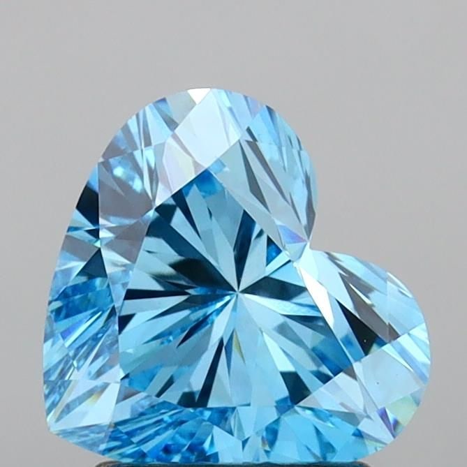 Loose Diamond - HEART 2.05ct Fancy Vivid Blue VS1: Loose Diamond - HEART 2.05ct Fancy Vivid Blue VS1 Source: This is a real non-mined Diamond that has been grown in a lab Shape: HEART Carats: 2.05 Color: Fancy Vivid Blue Certification: IGI Video: