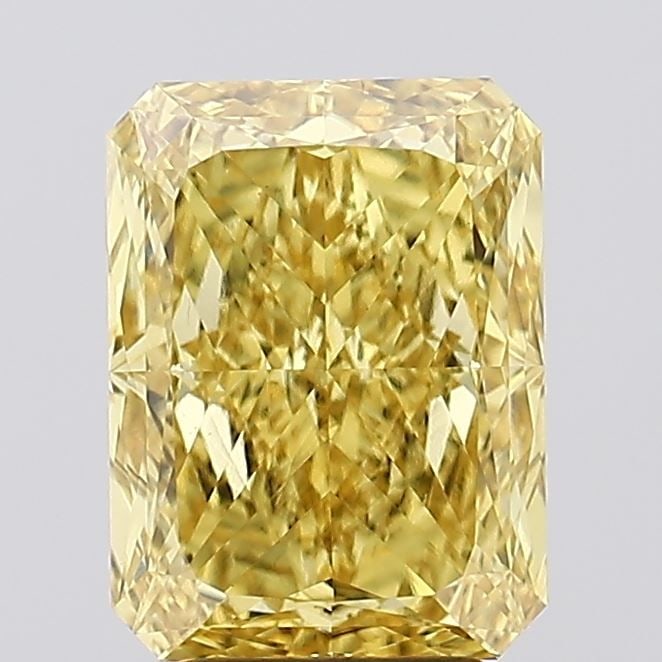 Loose Diamond - RADIANT 4.54ct Fancy Vivid Yellow VS2: Loose Diamond - RADIANT 4.54ct Fancy Vivid Yellow VS2 Source: This is a real non-mined Diamond that has been grown in a lab Shape: RADIANT Carats: 4.54 Color: Fancy Vivid Yellow Certification: IGI Vid