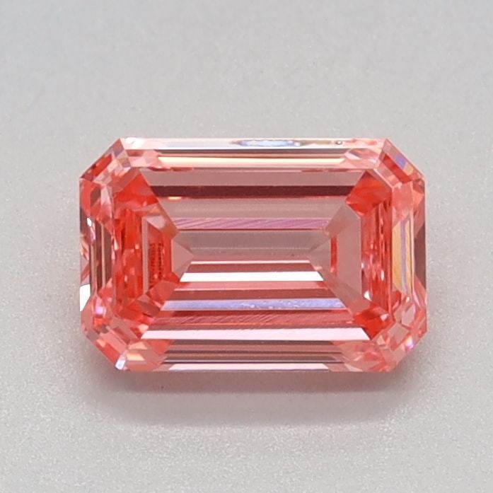 Loose Diamond - EMERALD 0.67ct Fancy Vivid Pink VVS2: Loose Diamond - EMERALD 0.67ct Fancy Vivid Pink VVS2 Source: This is a real non-mined Diamond that has been grown in a lab Shape: EMERALD Carats: 0.67 Color: Fancy Vivid Pink Certification: IGI Video: