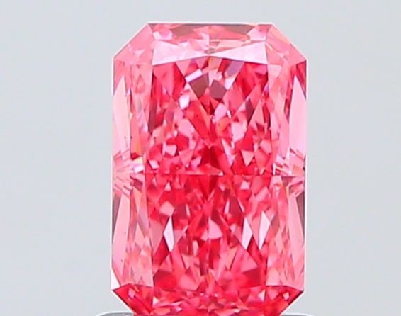 Loose Diamond - RADIANT 1.3ct Fancy Vivid Pink VS2: Loose Diamond - RADIANT 1.3ct Fancy Vivid Pink VS2 Source: This is a real non-mined Diamond that has been grown in a lab Shape: RADIANT Carats: 1.3 Color: Fancy Vivid Pink Certification: IGI Video: