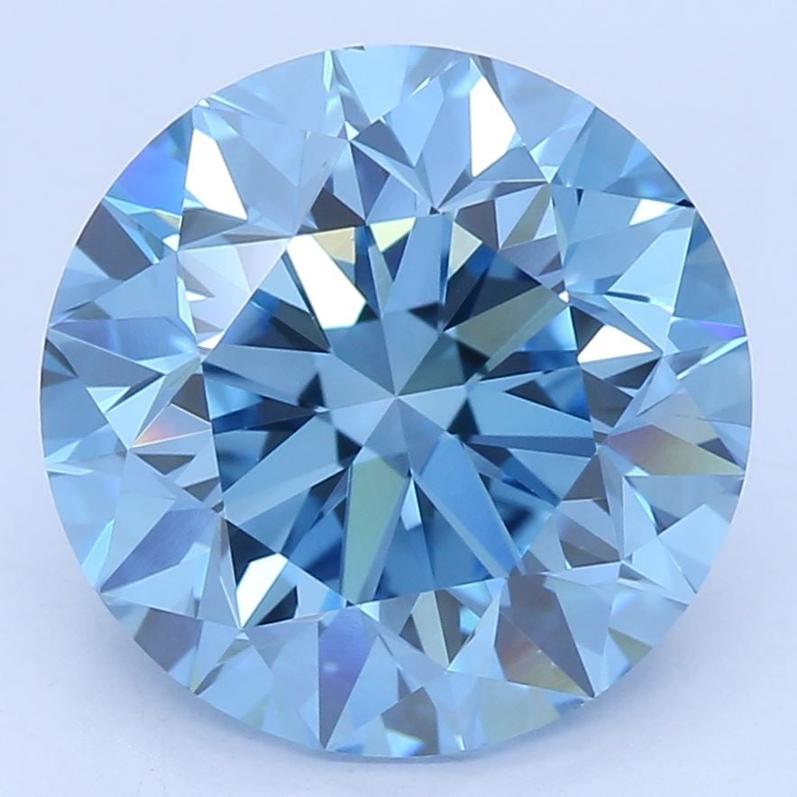 Loose Diamond - ROUND 3.0ct Fancy Vivid Blue VS2: Loose Diamond - ROUND 3.0ct Fancy Vivid Blue VS2 Source: This is a real non-mined Diamond that has been grown in a lab Shape: ROUND Carats: 3.0 Color: Fancy Vivid Blue Certification: IGI The Diamond D