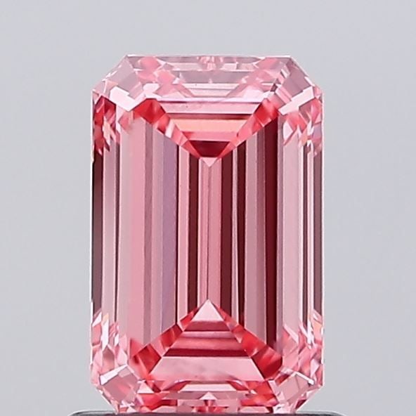 Loose Diamond - EMERALD 1.0ct Fancy Vivid Pink VS1: Loose Diamond - EMERALD 1.0ct Fancy Vivid Pink VS1 Source: This is a real non-mined Diamond that has been grown in a lab Shape: EMERALD Carats: 1.0 Color: Fancy Vivid Pink Certification: IGI Video: