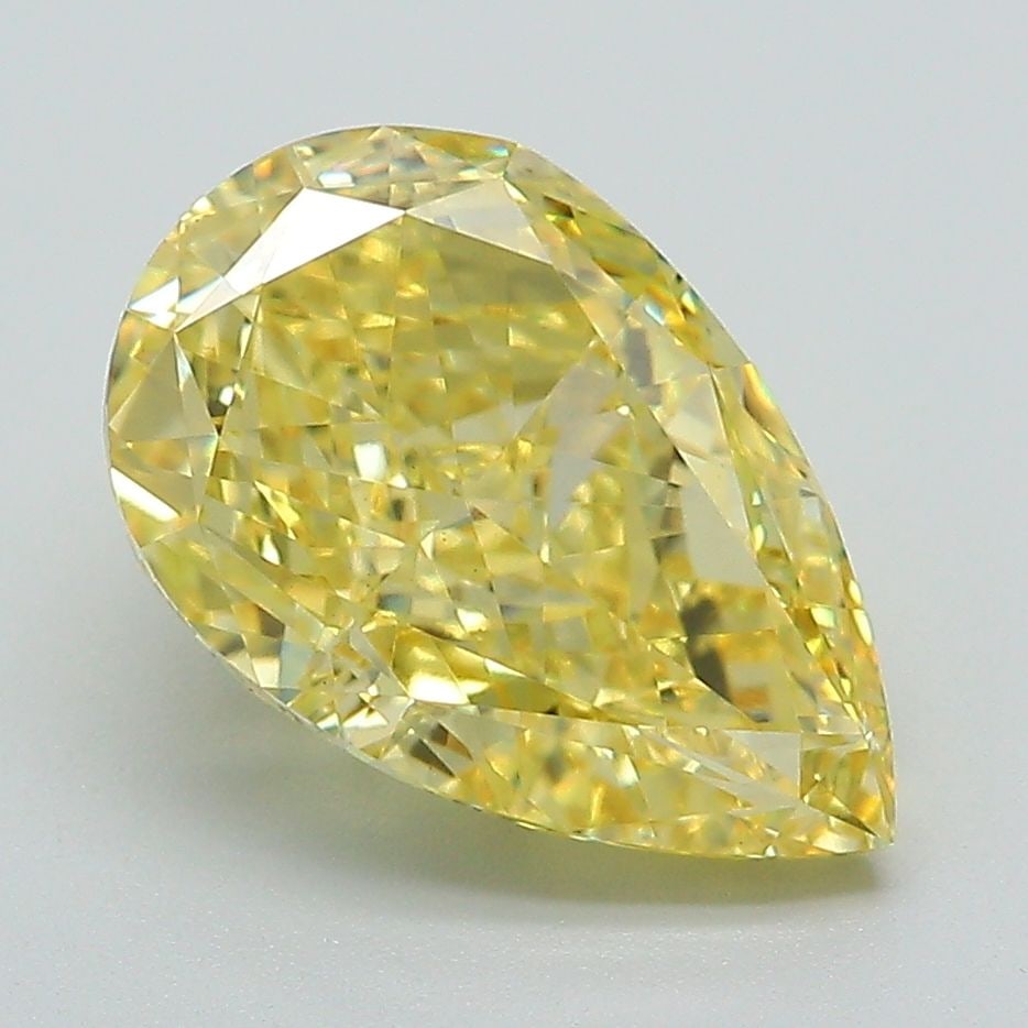 Loose Diamond - PEAR 3.59ct Fancy Intense Yellow VS1: Loose Diamond - PEAR 3.59ct Fancy Intense Yellow VS1 Source: This is a real non-mined Diamond that has been grown in a lab Shape: PEAR Carats: 3.59 Color: Fancy Intense Yellow Certification: IGI Video