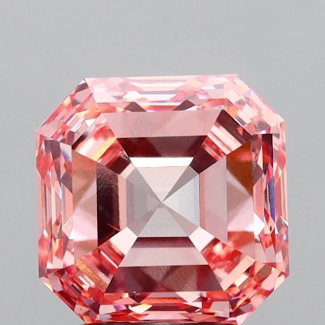 Loose Diamond - ASSCHER 3.02ct Fancy Intense Pink VS2: Loose Diamond - ASSCHER 3.02ct Fancy Intense Pink VS2 Source: This is a real non-mined Diamond that has been grown in a lab Shape: ASSCHER Carats: 3.02 Color: Fancy Intense Pink Certification: IGI Vid