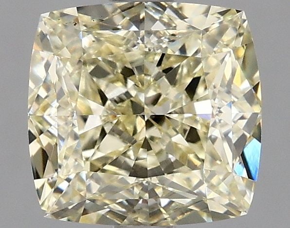 Loose Diamond - CUSHION MODIFIED 2.12ct Fancy Light Yellow VS1: Loose Diamond - CUSHION MODIFIED 2.12ct Fancy Light Yellow VS1 Source: This is a real non-mined Diamond that has been grown in a lab Shape: CUSHION MODIFIED Carats: 2.12 Color: Fancy Light Yellow Cert