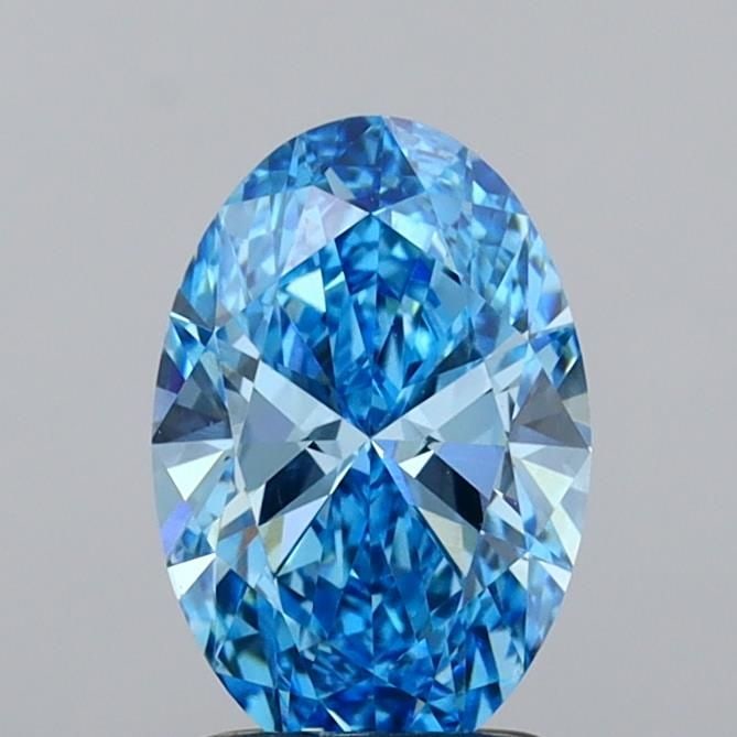 Loose Diamond - OVAL 1.54ct Fancy Vivid Blue VVS2: Loose Diamond - OVAL 1.54ct Fancy Vivid Blue VVS2 Source: This is a real non-mined Diamond that has been grown in a lab Shape: OVAL Carats: 1.54 Color: Fancy Vivid Blue Certification: IGI Video: