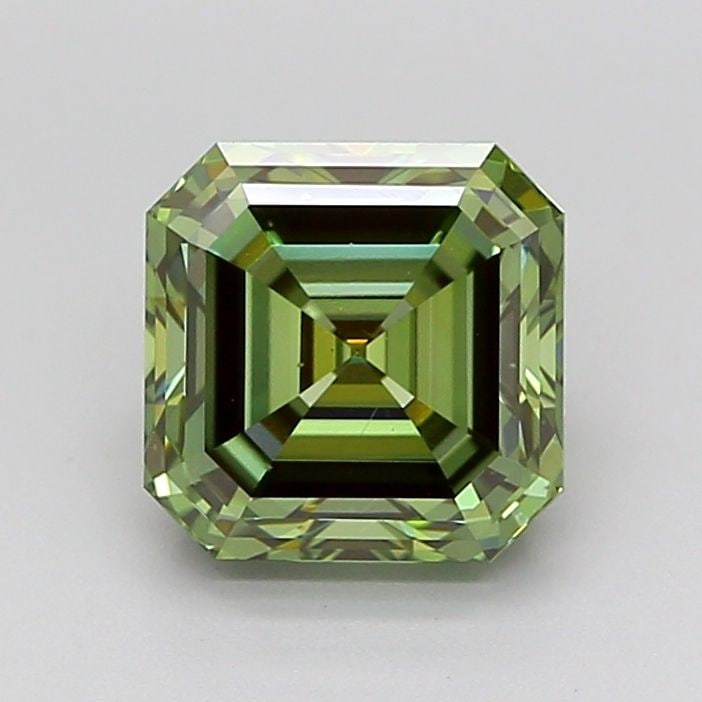 Loose Diamond - ASSCHER 1.92ct Fancy Vivid Green VS1: Loose Diamond - ASSCHER 1.92ct Fancy Vivid Green VS1 Source: This is a real non-mined Diamond that has been grown in a lab Shape: ASSCHER Carats: 1.92 Color: Fancy Vivid Green Certification: IGI Video