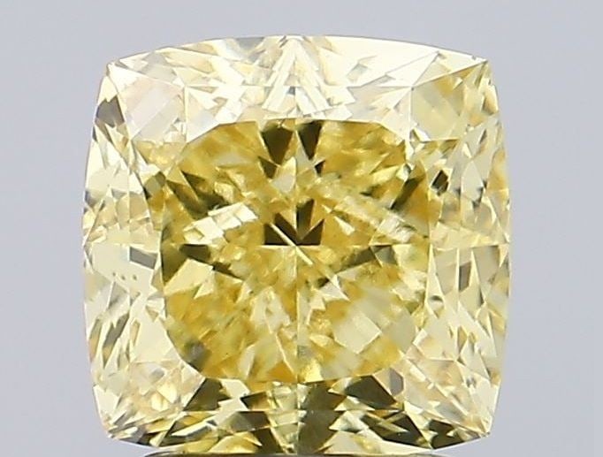 Loose Diamond - CUSHION MODIFIED 2.16ct Fancy Intense Yellow VS2: Loose Diamond - CUSHION MODIFIED 2.16ct Fancy Intense Yellow VS2 Source: This is a real non-mined Diamond that has been grown in a lab Shape: CUSHION MODIFIED Carats: 2.16 Color: Fancy Intense Yellow 