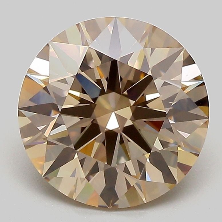 Ideal Loose Diamond - ROUND 3.08ct Fancy Light Brown VVS2: Ideal Loose Diamond - ROUND 3.08ct Fancy Light Brown VVS2 Source: This is a real non-mined Diamond that has been grown in a lab Shape: ROUND Carats: 3.08 Color: Fancy Light Brown Certification: IGI Vi