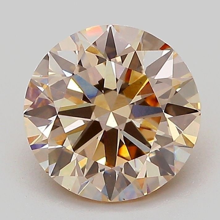 Ideal Loose Diamond - ROUND 2.06ct Fancy Light Brown VS1: Ideal Loose Diamond - ROUND 2.06ct Fancy Light Brown VS1 Source: This is a real non-mined Diamond that has been grown in a lab Shape: ROUND Carats: 2.06 Color: Fancy Light Brown Certification: IGI Vid